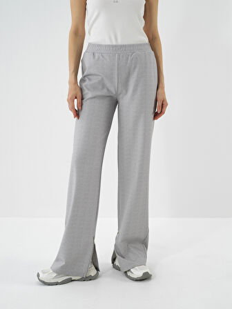 Xint Gri Pamuk Dokulu Oversize Sweat Pantolon
