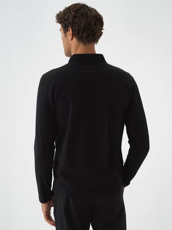 Xint Siyah Modal Dokulu Slim Fit Uzun Kollu Tişört