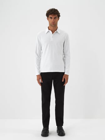 Xint Beyaz Modal Dokulu Slim Fit Uzun Kollu Tişört