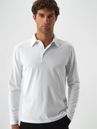 Xint Beyaz Modal Dokulu Slim Fit Uzun Kollu Tişört