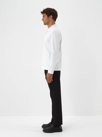 Xint Beyaz Modal Dokulu Slim Fit Uzun Kollu Tişört