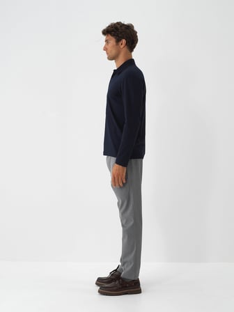 Xint Lacivert Modal Dokulu Slim Fit Uzun Kollu Tişört