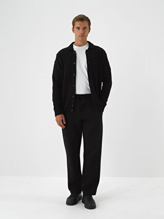 Xint Siyah Yumuşak Dokulu Regular Fit Hırka