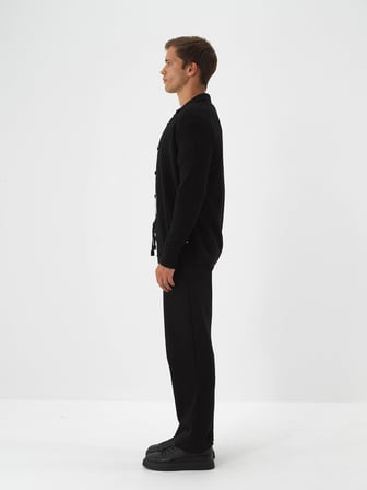 Xint Siyah Yumuşak Dokulu Regular Fit Hırka
