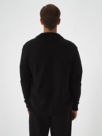 Xint Siyah Yumuşak Dokulu Regular Fit Hırka