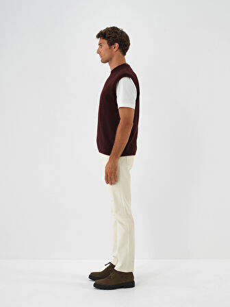 Xint Bordo Yumuşak Dokulu Regular Fit Süveter