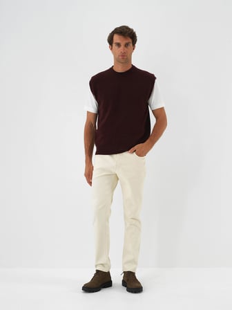 Xint Bordo Yumuşak Dokulu Regular Fit Süveter