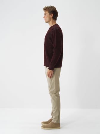 Xint Bordo Yumuşak Dokulu Regular Fit Kazak