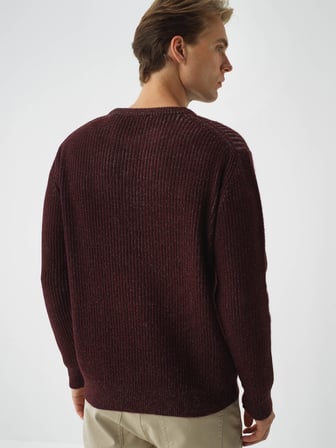 Xint Bordo Yumuşak Dokulu Regular Fit Kazak