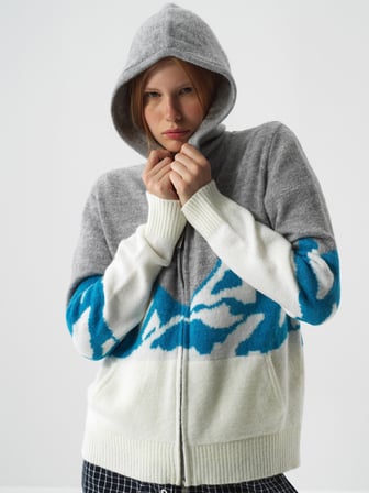 Xint Gri Yumuşak Dokulu Oversize Hırka