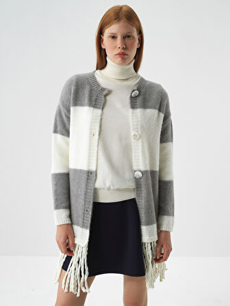 Xint Ekru Yumuşak Dokulu Oversize Hırka