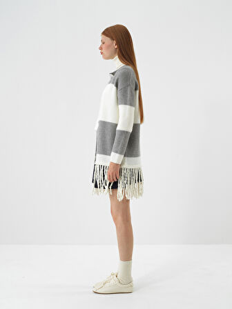 Xint Ekru Yumuşak Dokulu Oversize Hırka