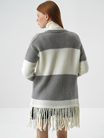 Xint Ekru Yumuşak Dokulu Oversize Hırka