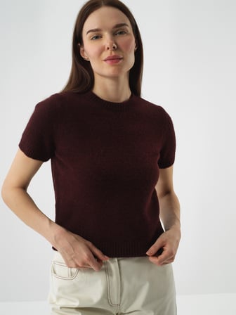 Xint Bordo Yumuşak Dokulu Regular Fit Kazak