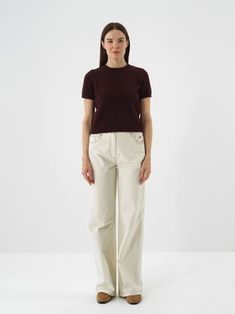 Xint Bordo Yumuşak Dokulu Regular Fit Kazak