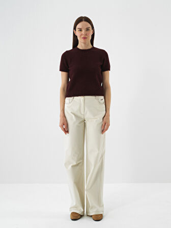 Xint Bordo Yumuşak Dokulu Regular Fit Kazak