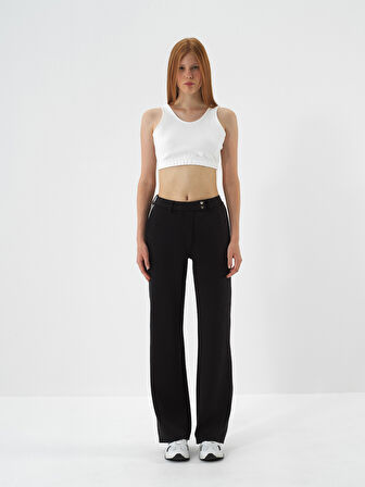 Xint Siyah Modal Dokulu Regular Fit Sweat Pantolon