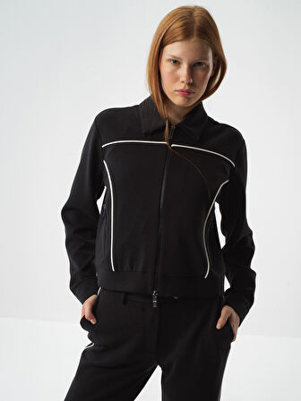 Xint Siyah Modal Dokulu Regular Fit Sweatmont