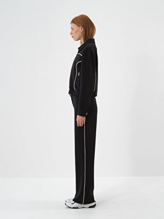 Xint Siyah Modal Dokulu Regular Fit Sweatmont