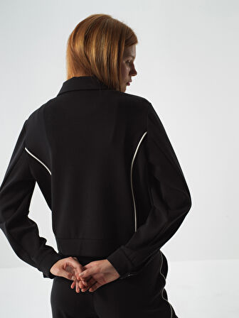 Xint Siyah Modal Dokulu Regular Fit Sweatmont