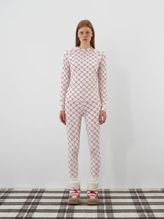 Xint Ekru Esnek Dokulu Slim Fit Tayt