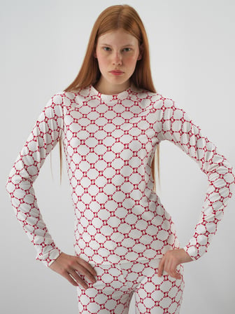 Xint Ekru Esnek Dokulu Slim Fit Uzun Kollu Tişört