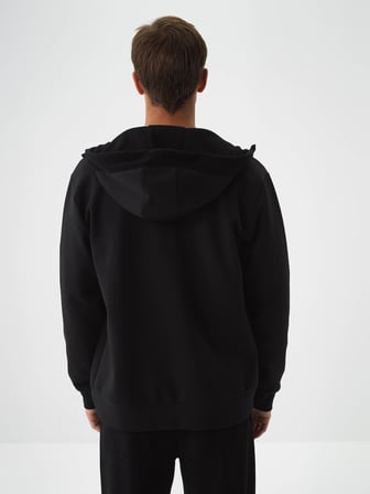 Xint Siyah Pamuk Dokulu Regular Fit Sweatmont