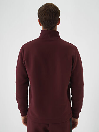 Xint Bordo Pamuk Dokulu Regular Fit Sweatshirt