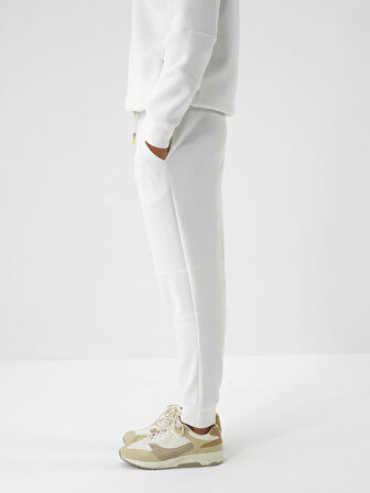 Xint Ekru Pamuk Dokulu Regular Fit Sweat Pantolon