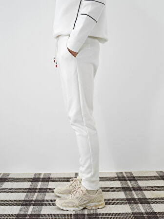 Xint Ekru Pamuk Dokulu Slim Fit Sweat Pantolon