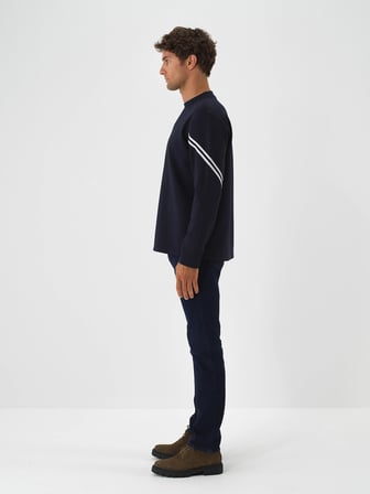 Xint Lacivert Esnek Dokulu Regular Fit Sweatshirt