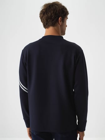 Xint Lacivert Esnek Dokulu Regular Fit Sweatshirt