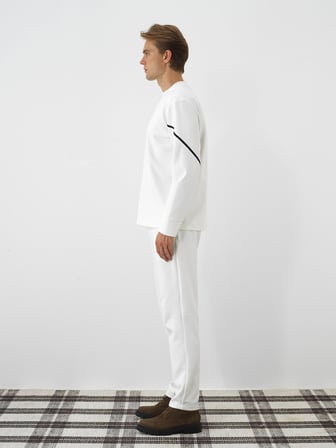 Xint Ekru Esnek Dokulu Regular Fit Sweatshirt