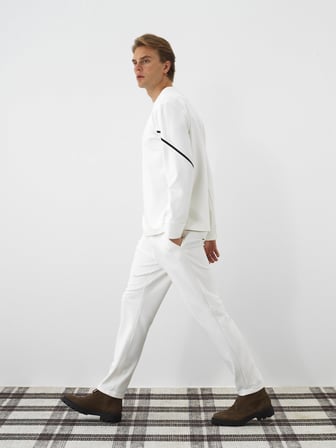 Xint Ekru Esnek Dokulu Regular Fit Sweatshirt