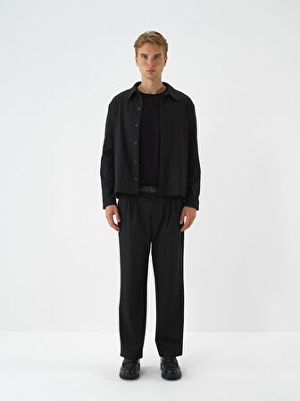 Xint Siyah Esnek Dokulu Regular Fit Pantolon