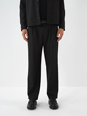 Xint Siyah Esnek Dokulu Regular Fit Pantolon