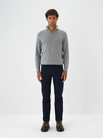 Xint Lacivert Pamuk Dokulu Slim Fit Pantolon