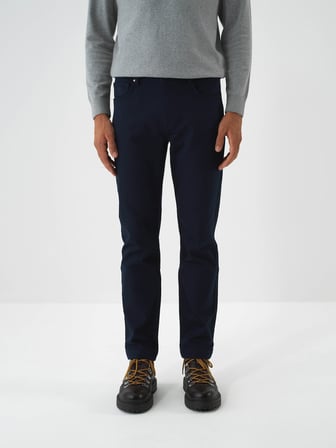 Xint Lacivert Pamuk Dokulu Slim Fit Pantolon