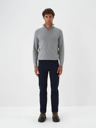 Xint Lacivert Pamuk Dokulu Slim Fit Pantolon