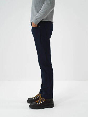 Xint Lacivert Pamuk Dokulu Slim Fit Pantolon