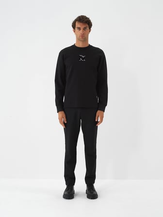 Xint Siyah Esnek Dokulu Regular Fit Jogger Pantolon