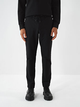 Xint Siyah Esnek Dokulu Regular Fit Jogger Pantolon