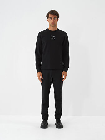 Xint Siyah Esnek Dokulu Regular Fit Jogger Pantolon