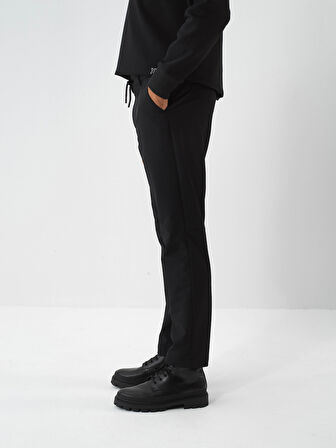 Xint Siyah Esnek Dokulu Regular Fit Jogger Pantolon