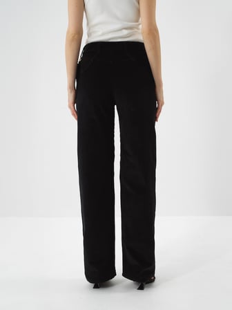 Xint Siyah Lüks Dokulu Soft Kadife Oversize Pantolon