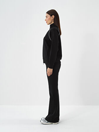 Xint Siyah Pamuk Dokulu Regular Fit Sweatmont