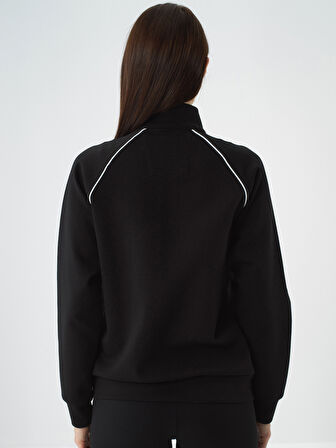 Xint Siyah Pamuk Dokulu Regular Fit Sweatmont