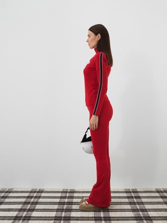 Xint Kırmızı Esnek Dokulu Regular Fit Pantolon