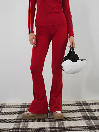 Xint Kırmızı Esnek Dokulu Regular Fit Pantolon