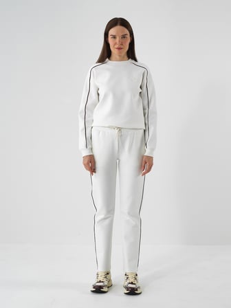 Xint Ekru Pamuk Dokulu Regular Fit Sweat Pantolon